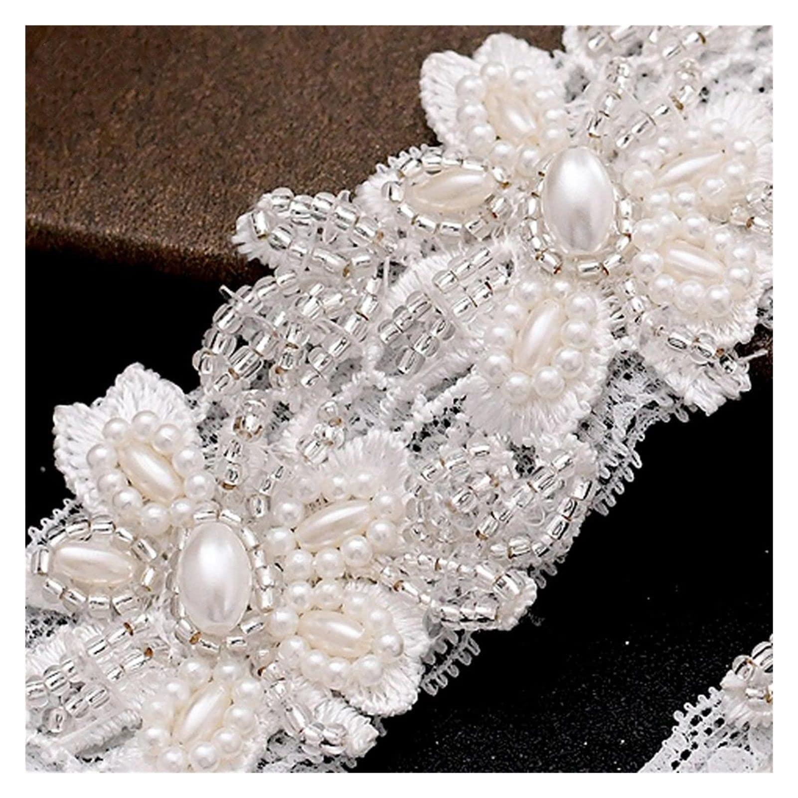 Liguero de Boda Bordado Blanco Floral Novia Sexy Muslo Encaje Pierna Lazo (Color : 1, Tamaño : Un tamaño) (1 Un tamaño) (1 Un tamaño)