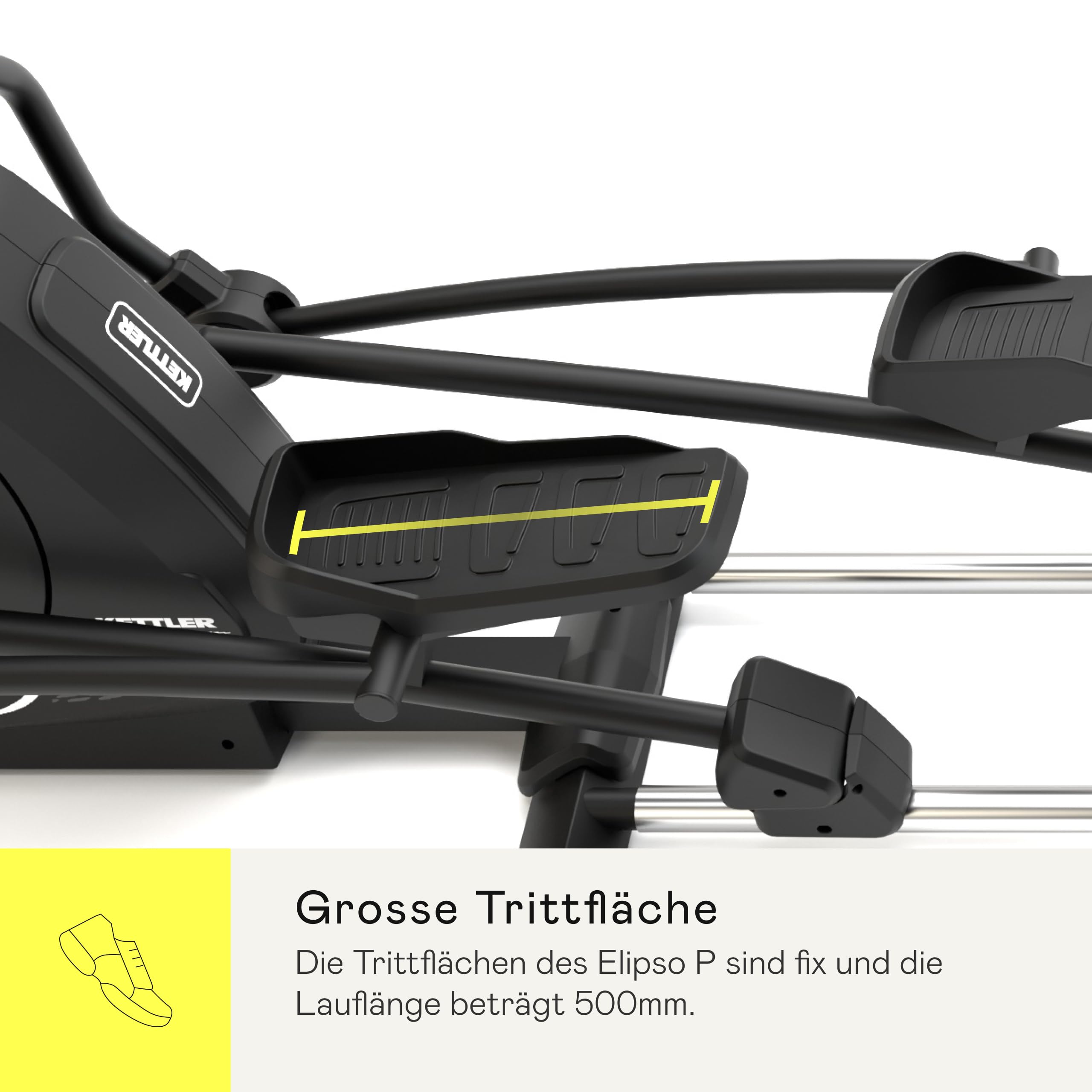 KETTLER Crosstrainer Elipso P, Ellipsentrainer mit 18 kg Schwungmasse, 16 Widerstandsstufen, LCD Display, 130 kg Maximalgewicht