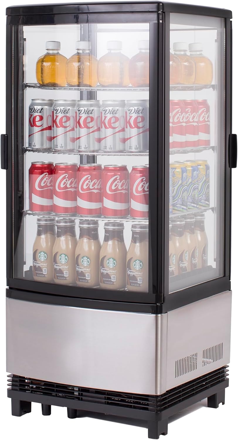 MAXX Cold MECR-32D 4-side Glass Two-Door Merchandiser, Countertop/Floor Refrigerator