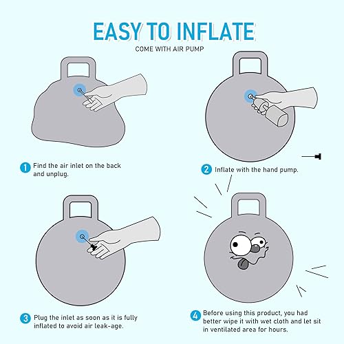 Miniatura 7 de U&C Planet Hoppity Hop - Bola de salto de 20 pulgadas con mango para niños de 5 a 9 años, pelota de salto para sentarse y rebotar con bomba