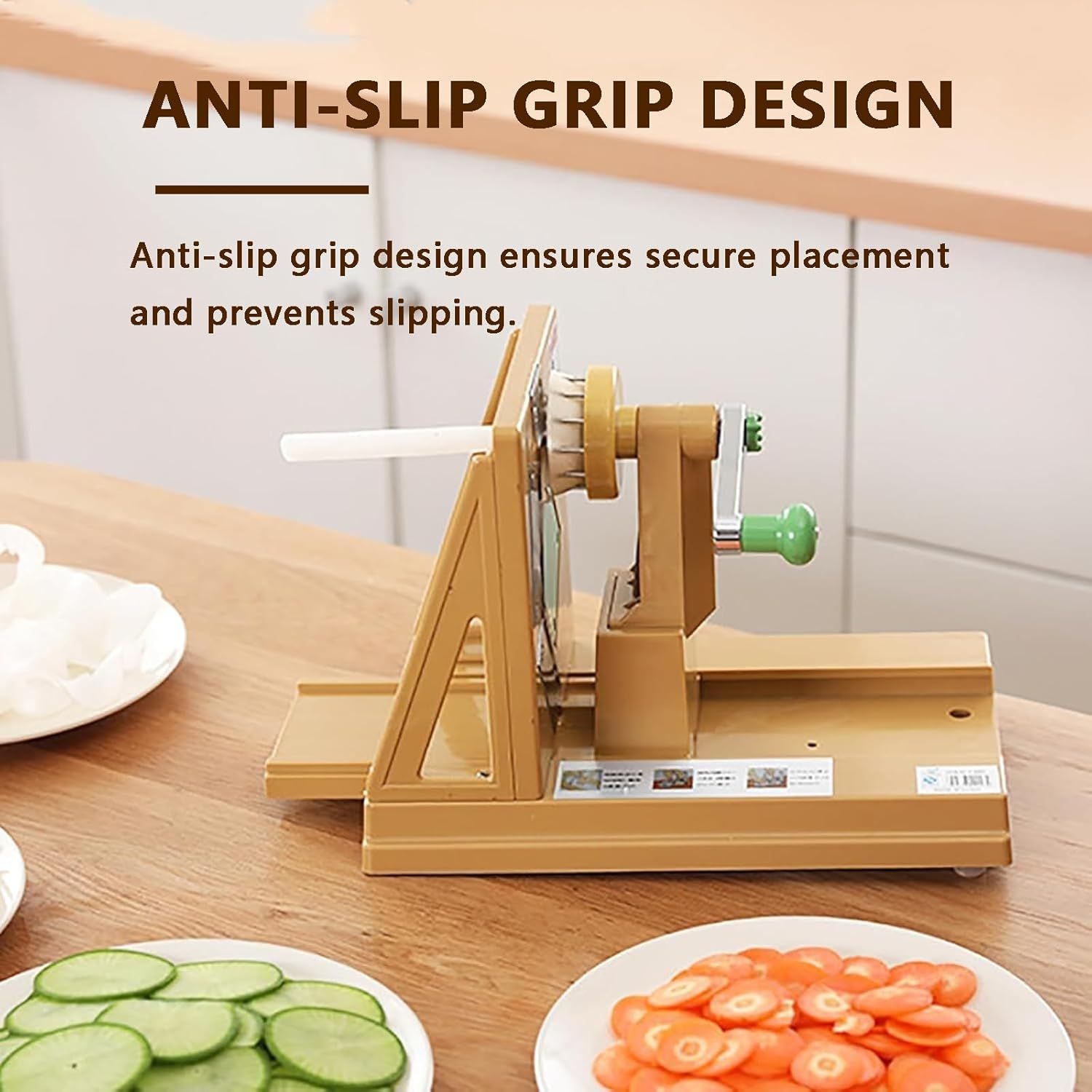 Manual Rotary Drum Grater, Salad Maker Vegetable Chopper, Easy to Use, Spiralizer for Veggies with Non-slip handle,Width Adjustment, for Vegetables, Potato, Carro