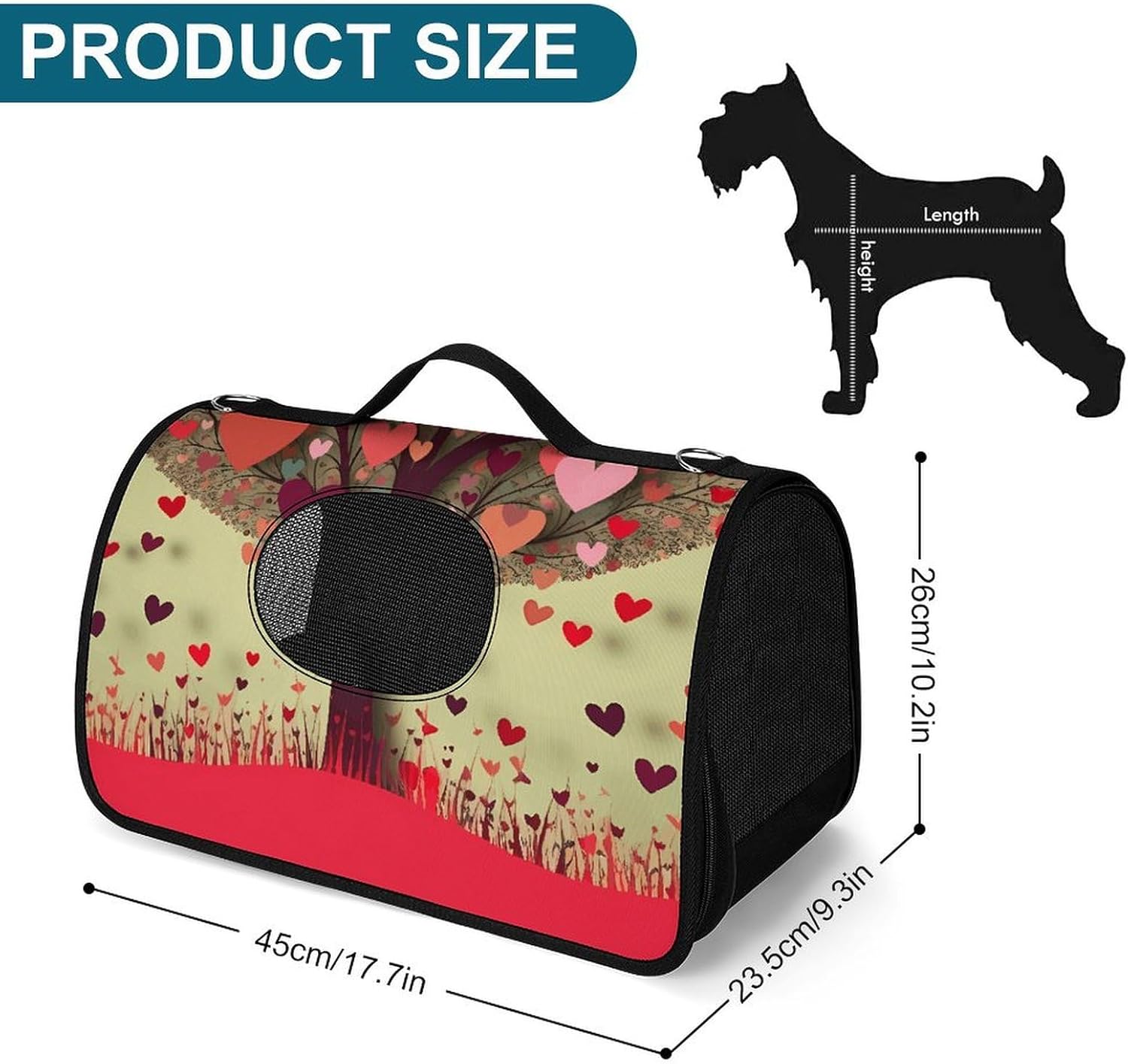 Pet Handbags, Heart Tree Printed Pet Handbags,folding Pet Bags,new Pet Handbags,universal Pet Handbags, 45X26X23.5cm