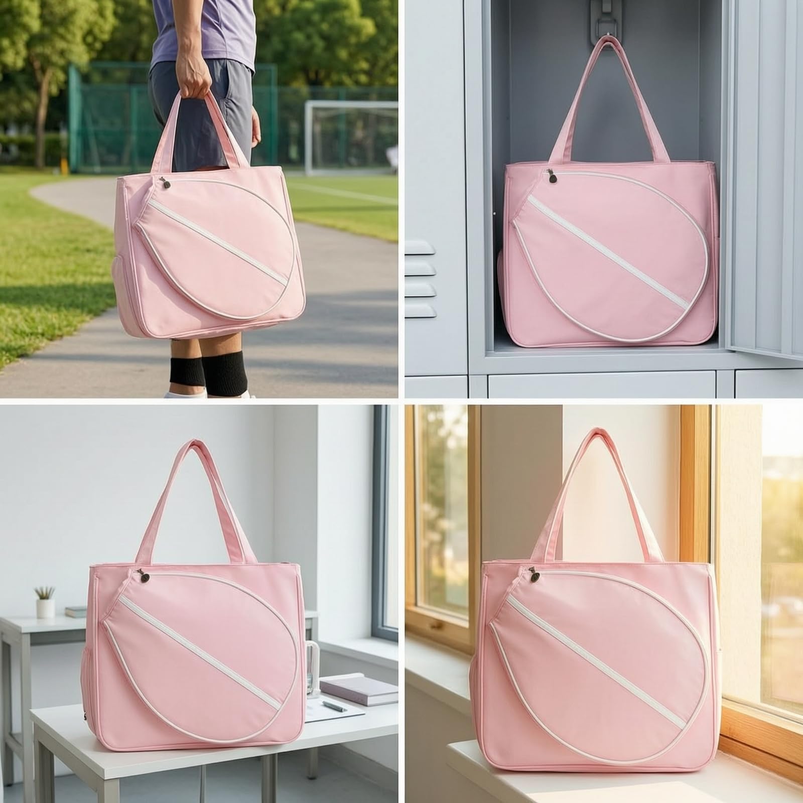 Borsa Sportiva Tennis Badminton Pickleball con Scomparto Inferiore Separato per Scarpe E Manici Doppi Spalla Materiale Sintetico Adatta Ad Allenamenti Quotidiani Partite Spostamenti