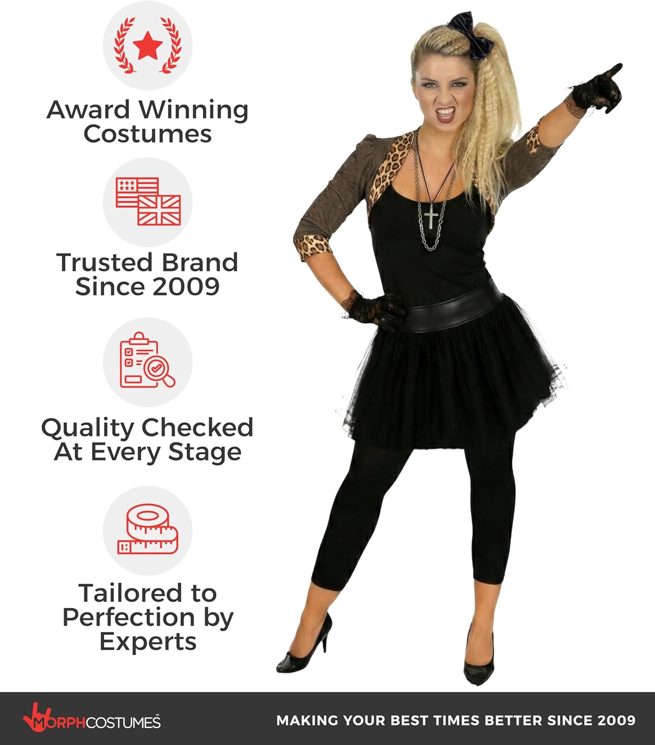 fun shack 80s Pop Star Costumes for Women, Vintage Pop Star Outfit 80s, Halloween Costume for Women - Image 5