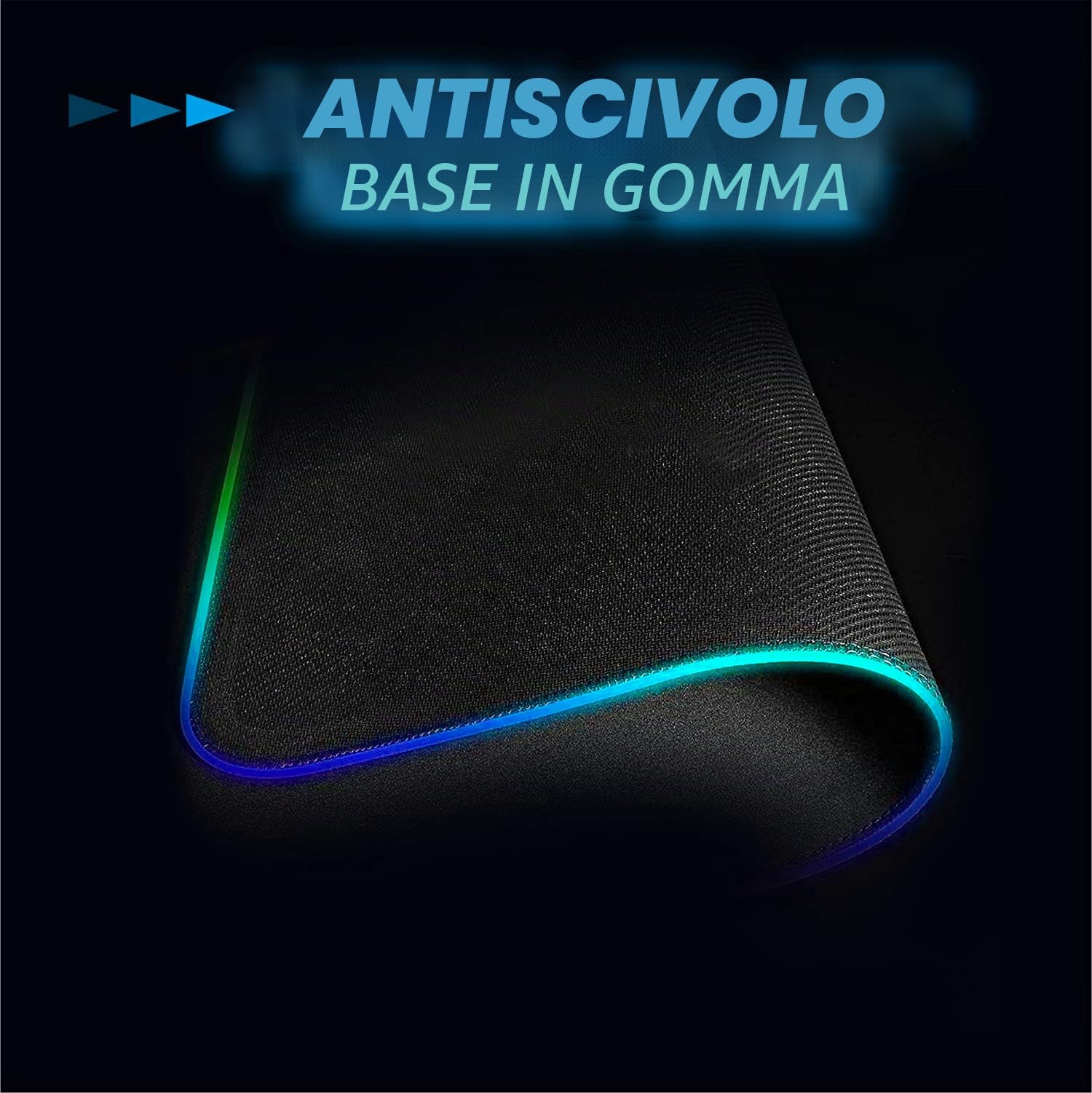 Tappetino mouse gaming XXXL RGB (900x400mm) + Hub 4 porte USB incluso | 12 Modalità di Retroilluminazione | Base antiscivolo in gomma | Mouse Pad Scrivania Luminoso Ergonomico per PC | Spirit Of Gamer