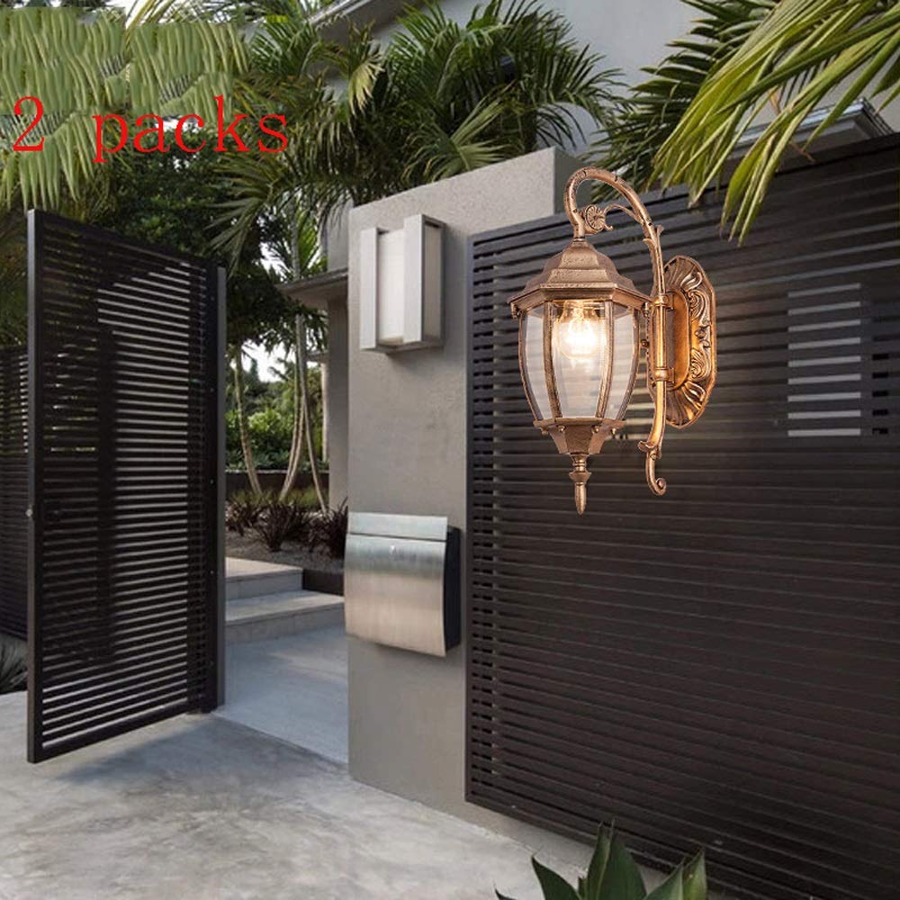OZBMA Wall Lights Sconces ? Mounted Light Outdoor Simple Led Lamp Courtyard Door Balcony Retro Villa Corridor Aisle Waterproof Good Die-cast (Onecolor 2 packs)