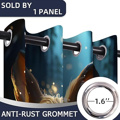 Miniatura 10 de Cortinas opacas para puerta de ciervo para puertas, bosque, naturaleza, vida silvestre, animal, alce, caza, cortina opaca para armario de dormitorio