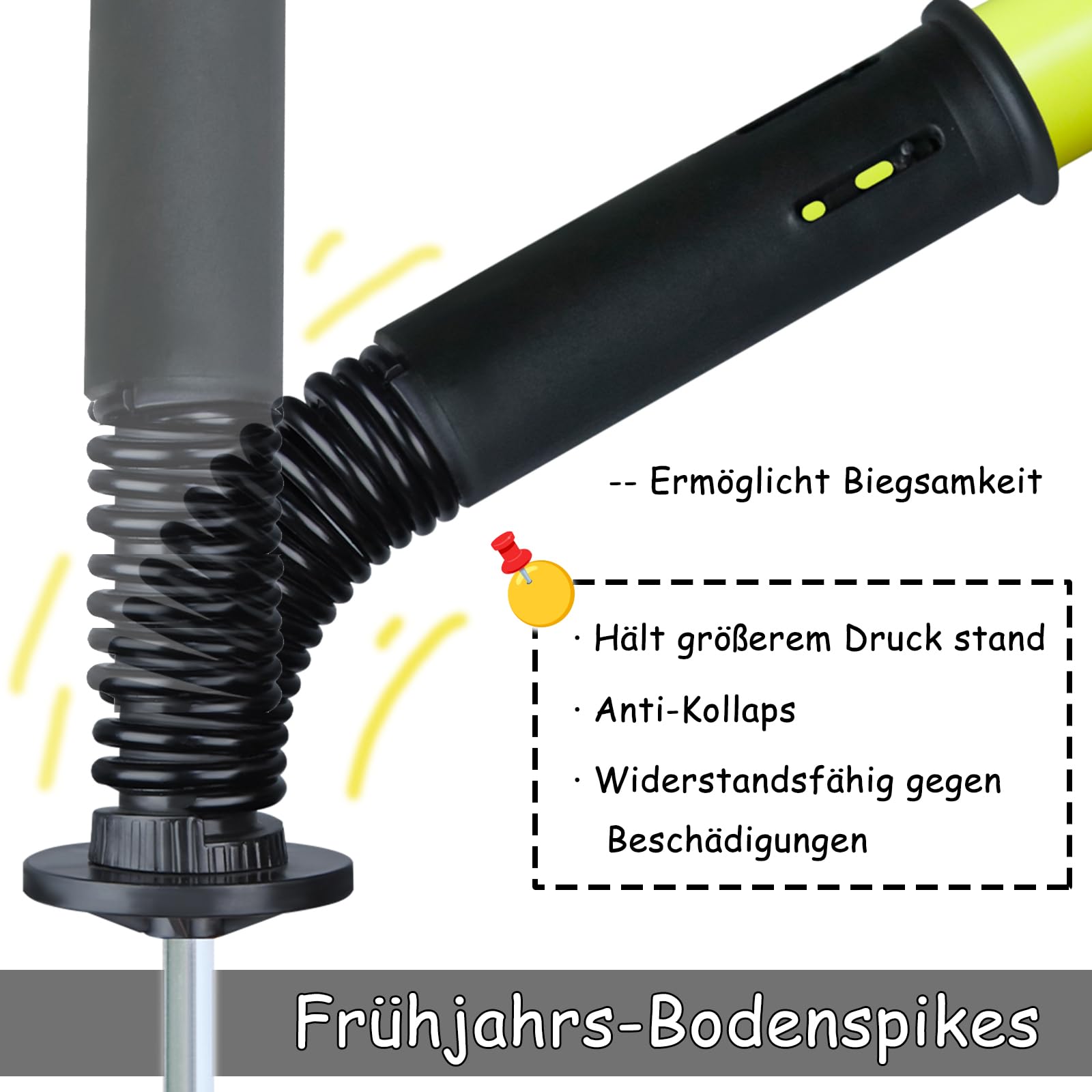 FIVMEN Slalomstangen Fussball Trainingszubehör 6tlg 1,8m Slalom Agility Stangen Set mit Stahlspitzen und Tragetasche, Federbelastete Traingsstangen für Fußball Training Fitness Sport