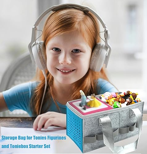 Miniatura 5 de AZTOPA Estuche de transporte de viaje compatible con Toniebox reproductor de audio, bolsa de almacenamiento de juguetes musicales educativos, bolsa