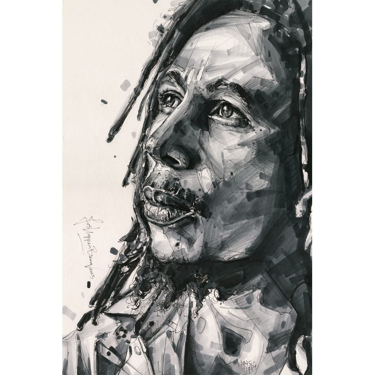 Stampa artistica su tela Bob Marley (40x60cm)
