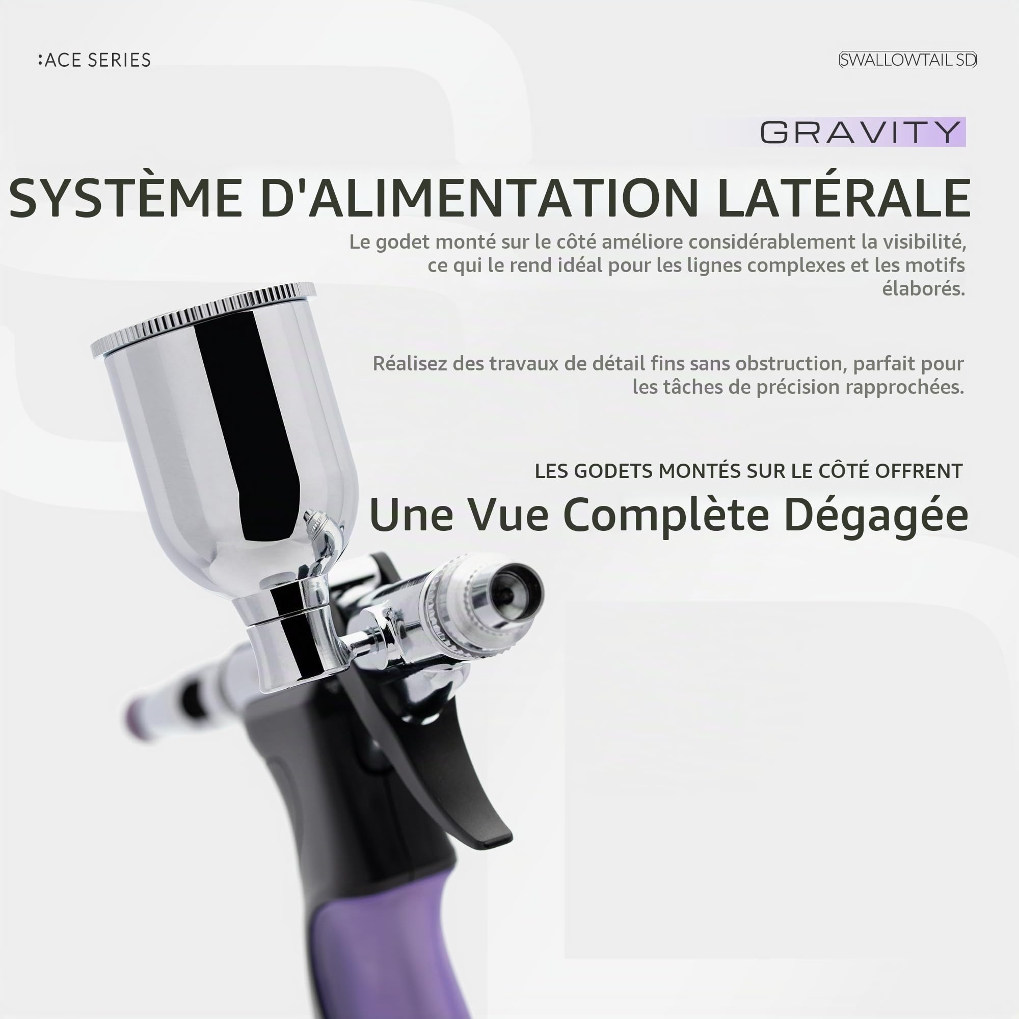 Gaahleri Aérographe latéral Ace Series GHAC-Swallowtail