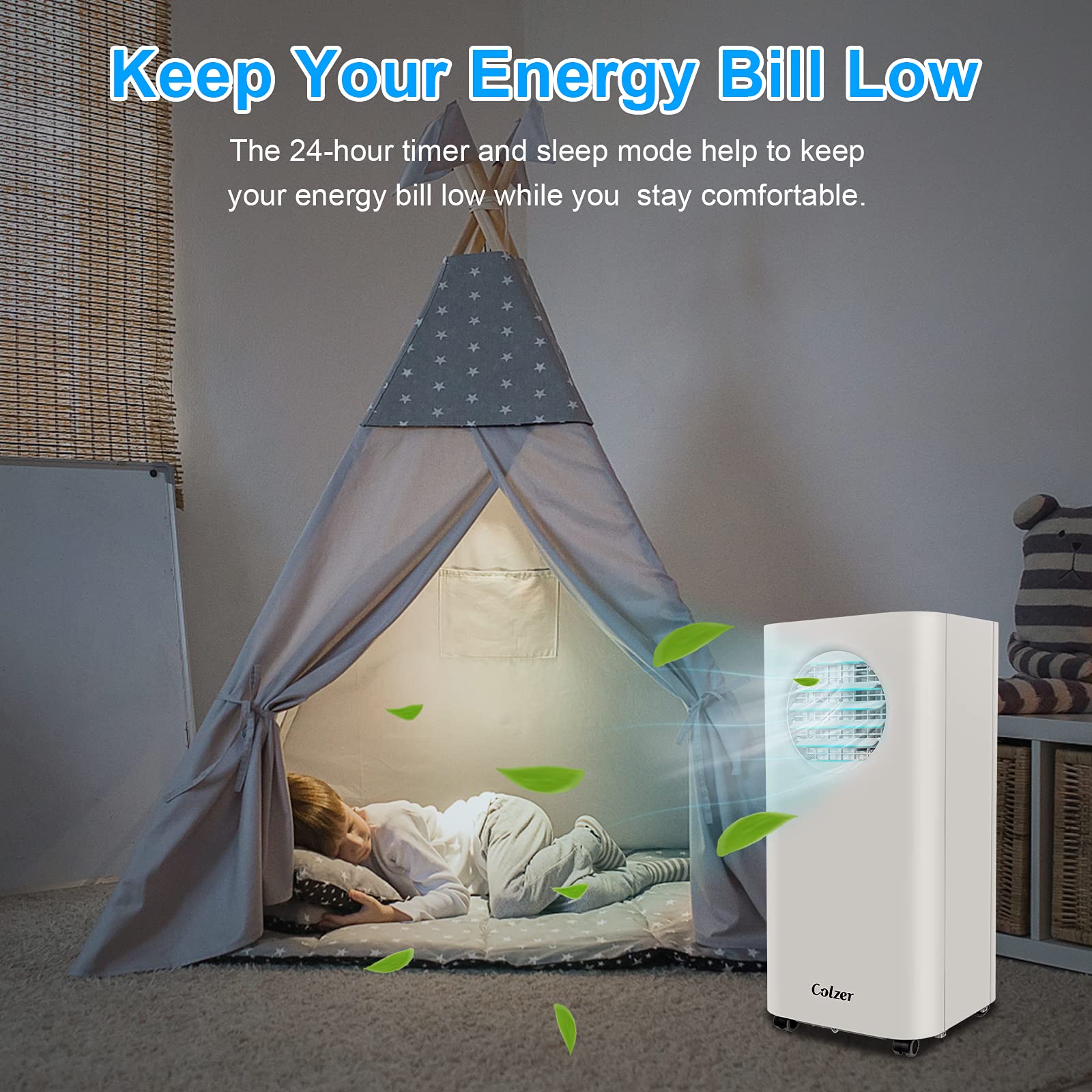 COLZER 3in1 Portable Air Conditioner, Dehumidifier, Fan, 10000 BTU AC