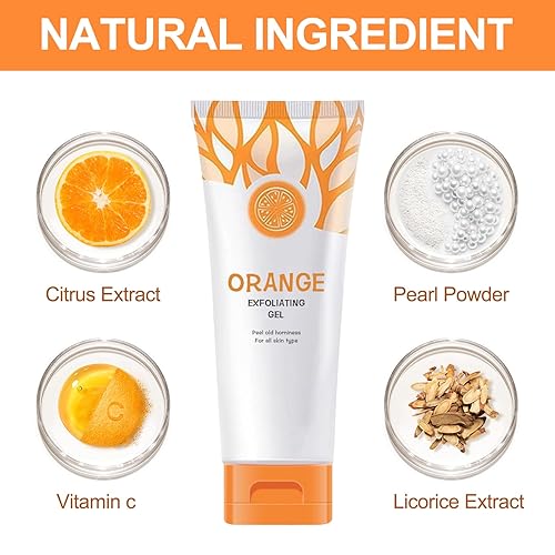 Miniatura 4 de 3 Unids Naranja Exfoliante Gel Exfoliante Facial Cuerpo Piel Peeling Gel Exfoliante Facial Exfoliante Facial Exfoliante Hidratante 1.76 oz