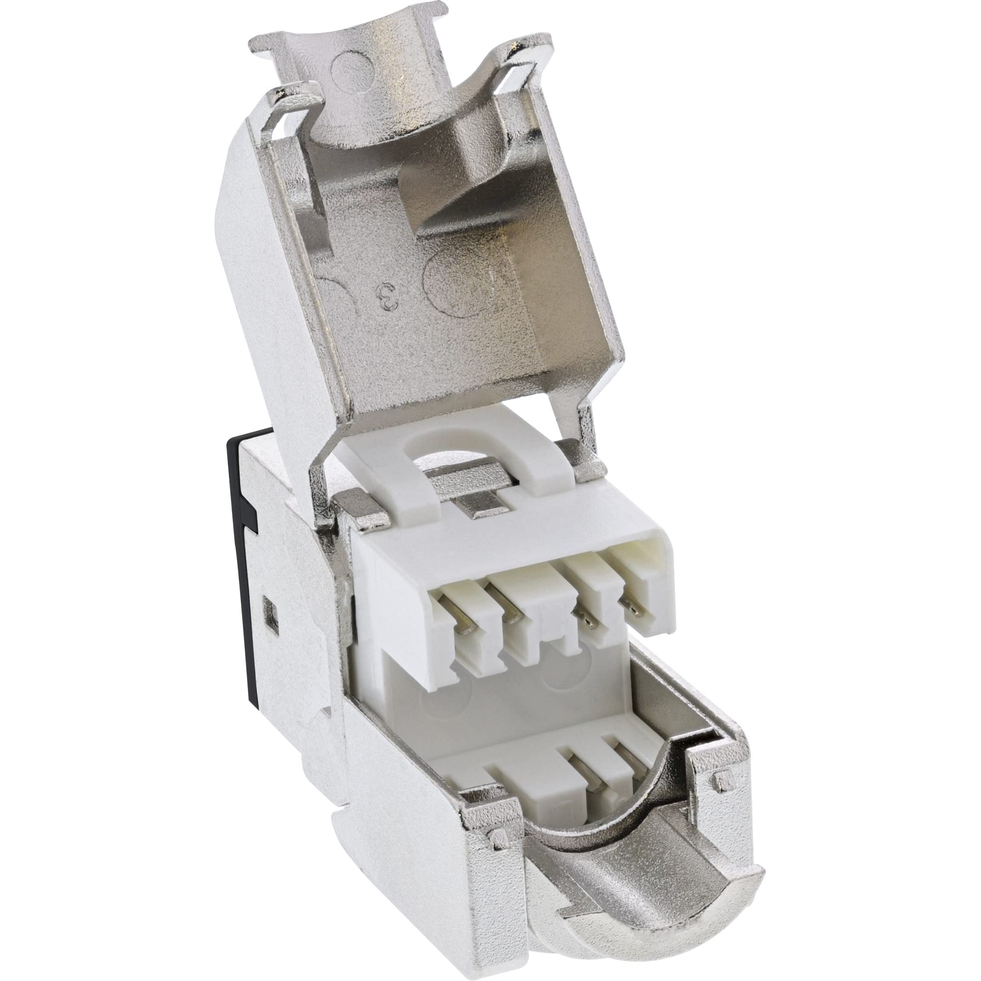 8-pak InLine® Keystone RJ45 gniazdo, ekranowane, Cat.6A, czarne
