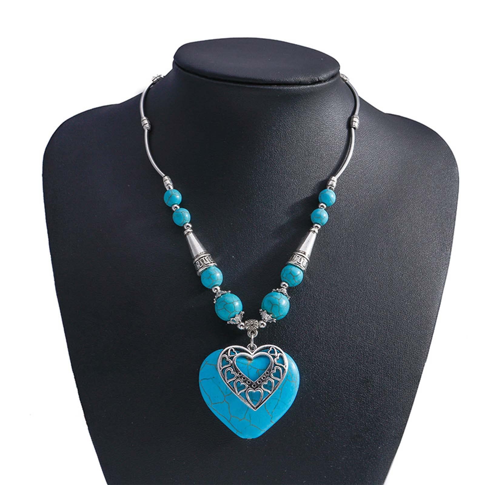 Collier Vintage En Argent Sterling Avec Corail Et Turquoise - Signé HBY, 24.2g