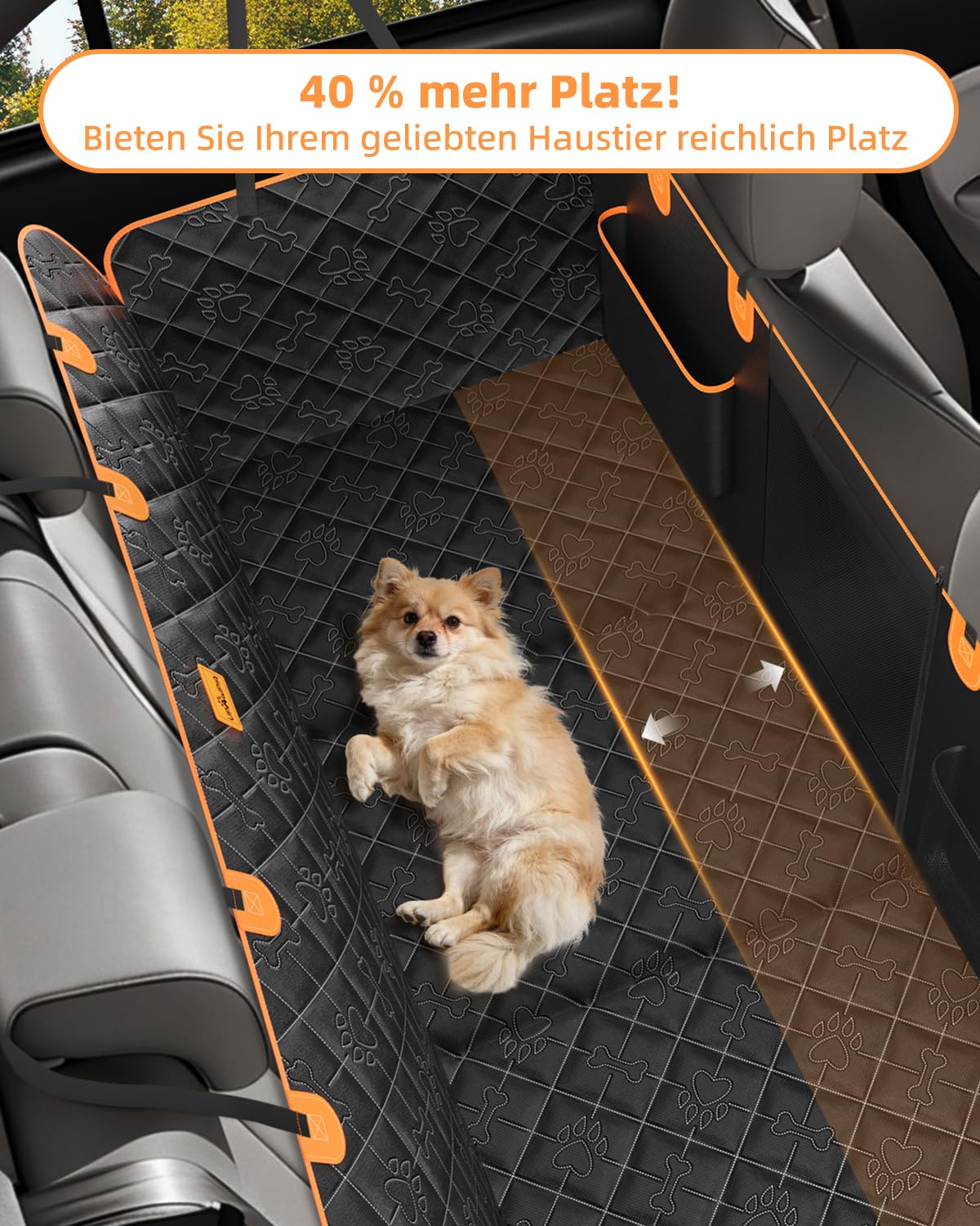 Harter Unterseite Hundedecke Auto Rückbank Wasserdicht Kratzfeste Hund Auto Rückbank Verbreitert Hundematte Auto Rückbank Universal für PKWs, LKWs und SUVs mit Sicherheitsgurt