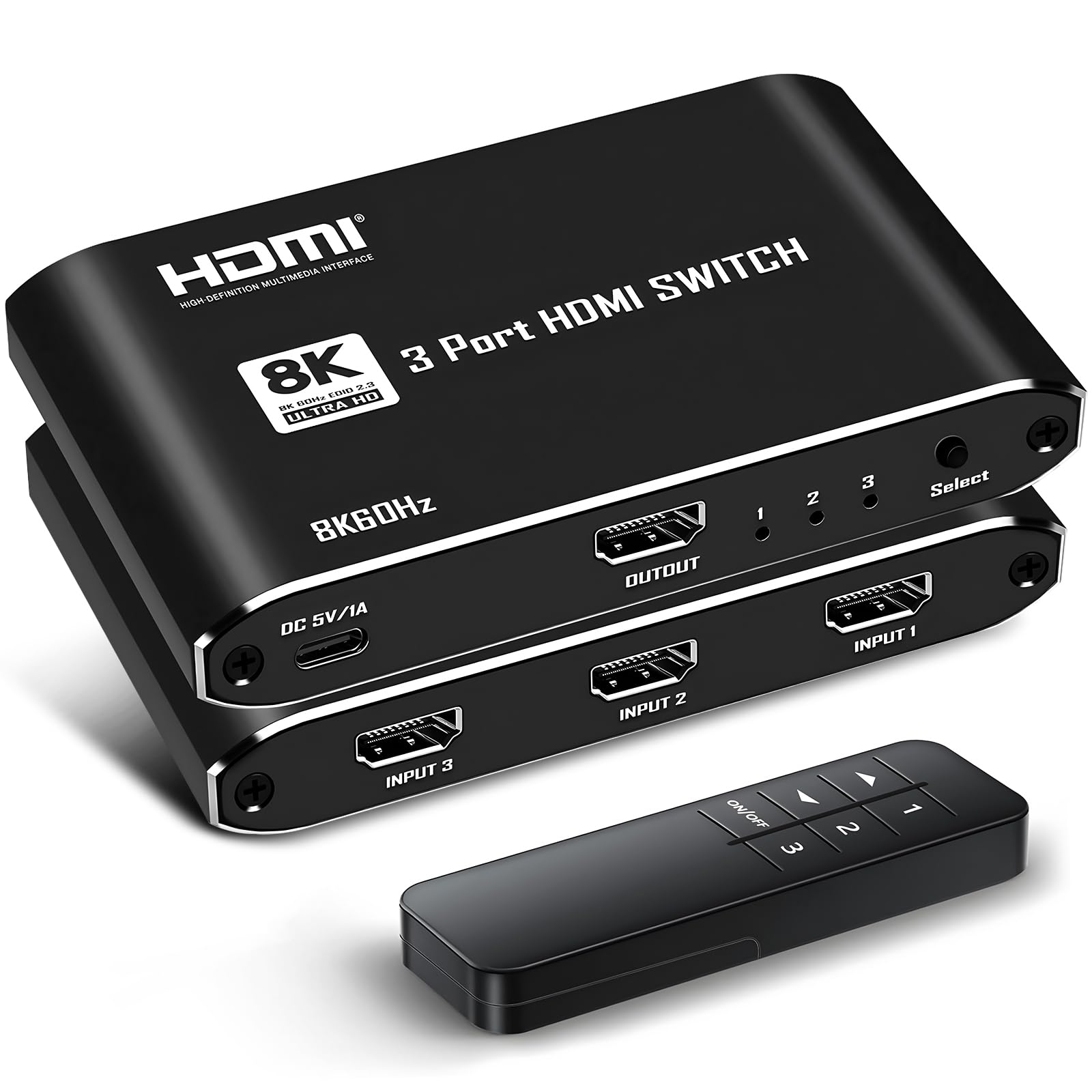 Amazon | 【8K＠60HZ】 HDMI 2.1 切替器 3入力1出力 Chayoo HDMI