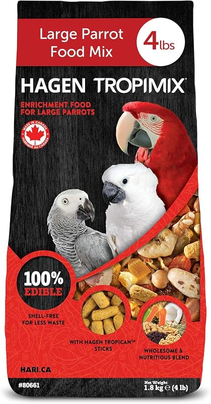 Alimento Tropimix para Papagaios Grandes HAGEN HARI com Sementes e Bastões Tropican — 1,81 kg