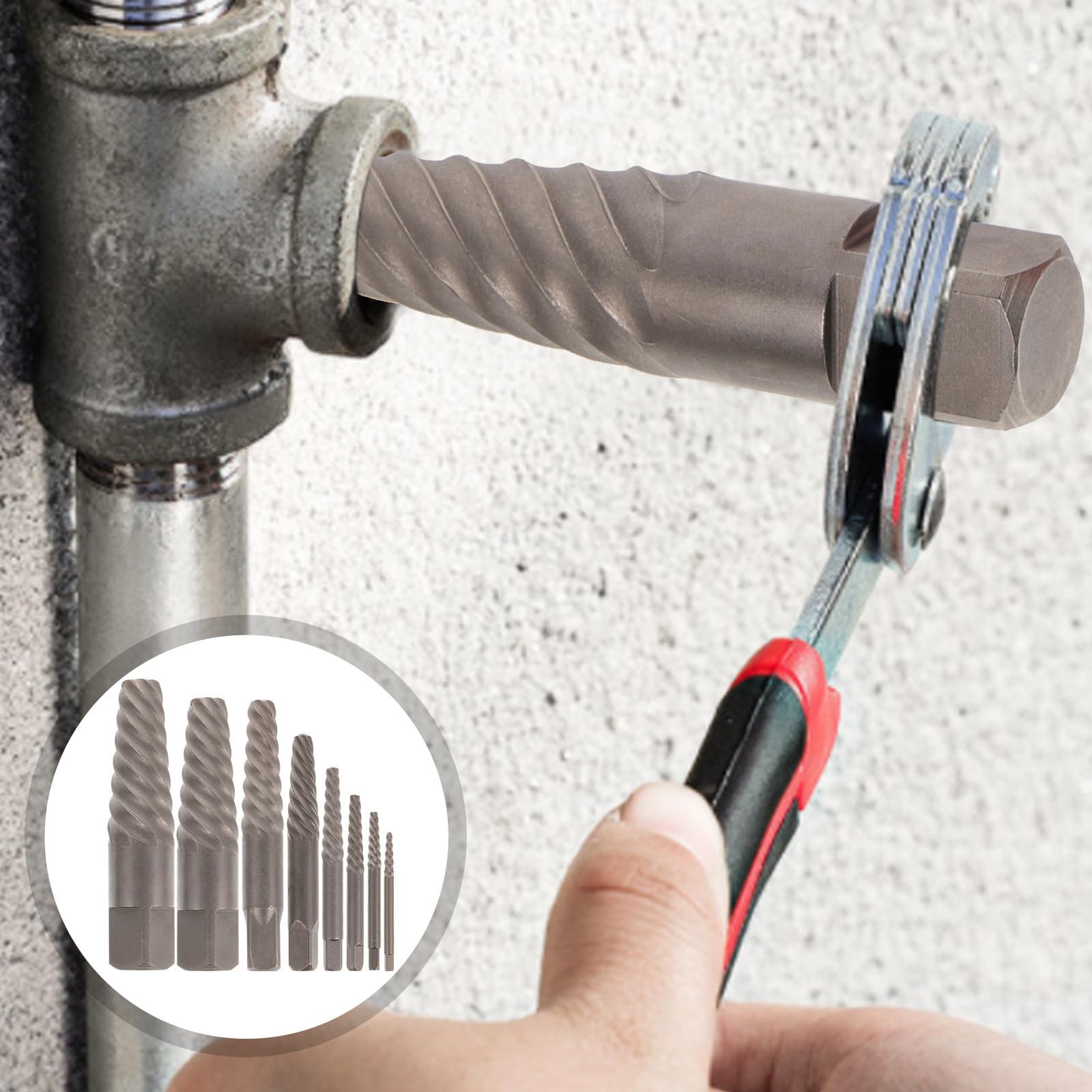 SOLUSTRE Kit Extractor de Pernos Rotos de Acero al Carbono para Proyectos DIY y Reparaciones Hogar, Herramienta Eficaz para Quitar Tornillos Pelados y Dañados