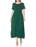 Women's Short-Sleeve Waisted Maxi Dress (Available in Plus Size)