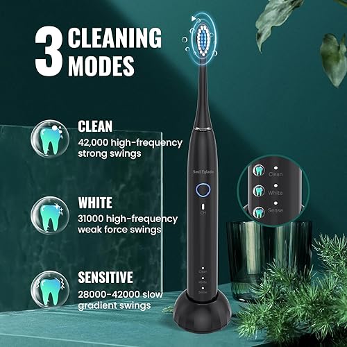 Miniatura 8 de NBGRLVS Cepillo de dientes eléctrico sónico para niños, 2 modos con memoria, temporizador de 2 minutos, divertido y fácil de limpiar, IPX7,