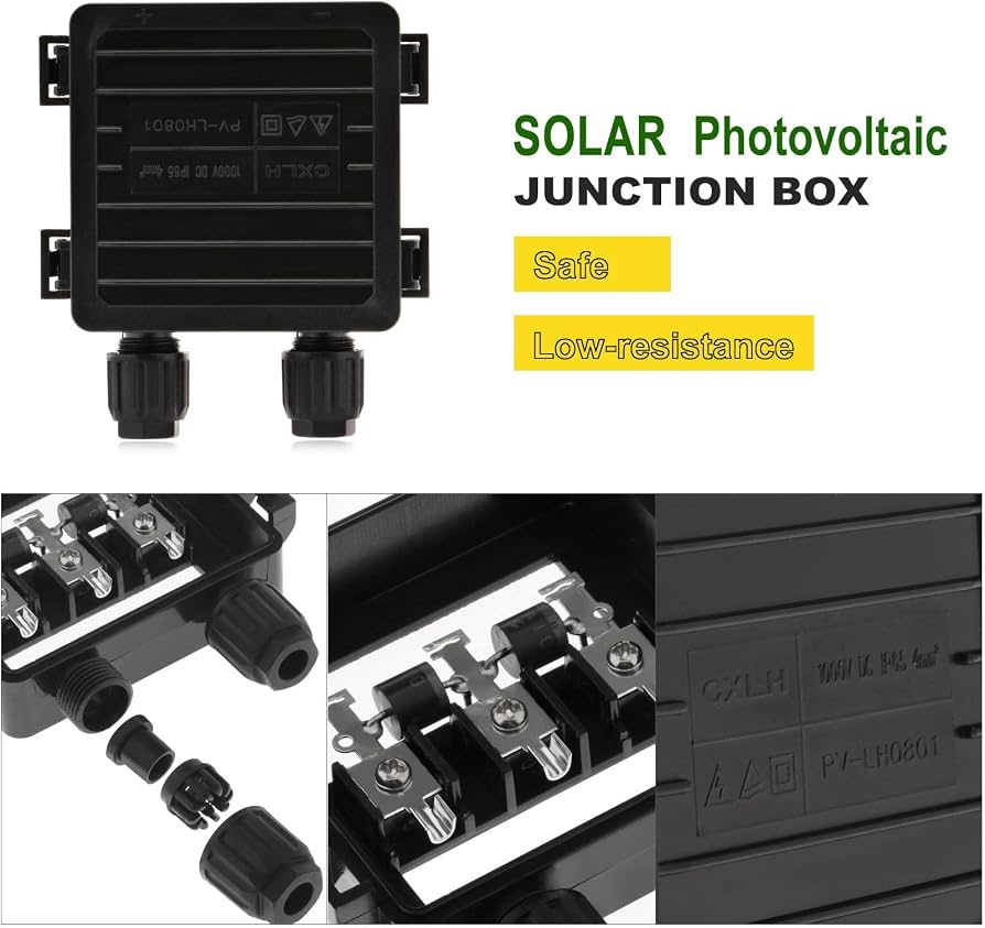 HEAVENGLOW 7xSolar Junction Box PV Connector for Solar Panel 190W