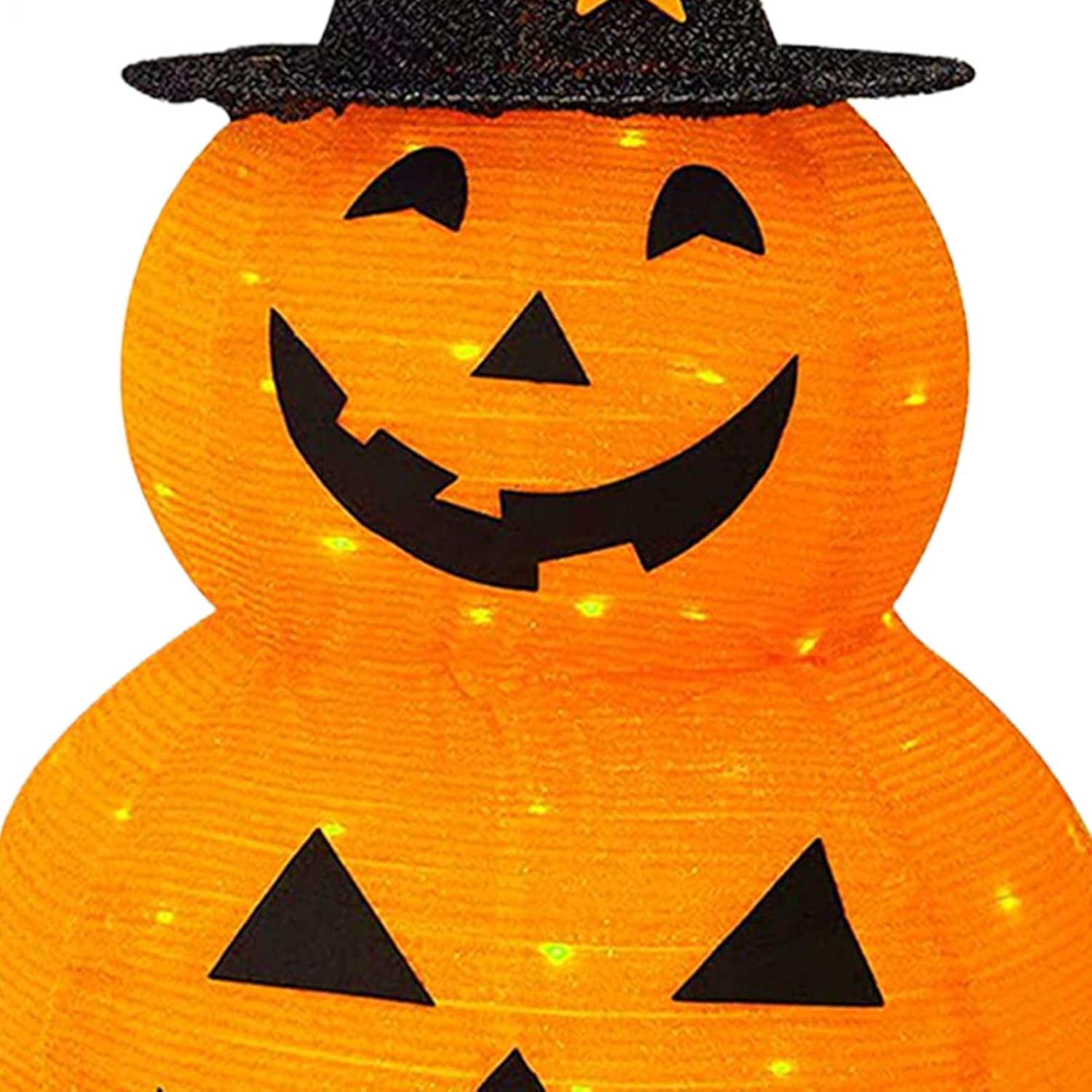 ハロウィン かぼちゃライト, ブラックトップハット付き 点灯式サンクスギビング用パンプキン, 8モード LED イルミネーション 休