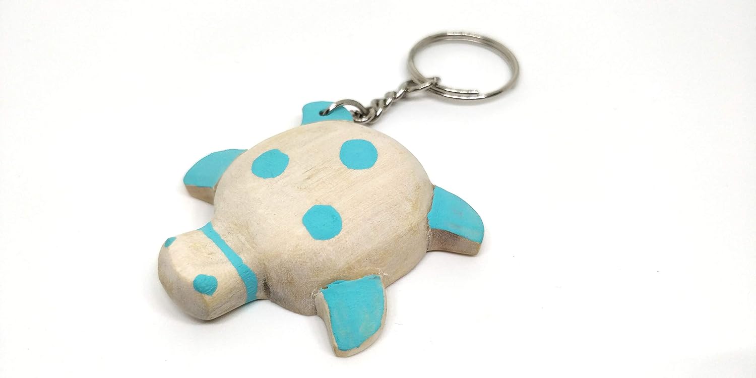 IVEI Wooden Turtle Key Ring - Set of 3 / Key Chains/Bag Charms/Party Favors