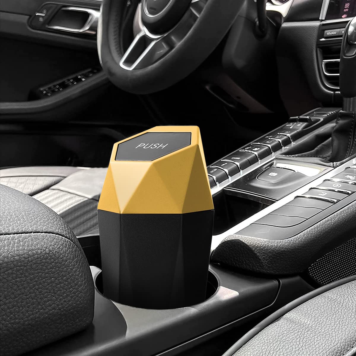 Mini Poubelle De Voiture 400 Ml Avec Couvercle à Ressort – Bleu – Organisateur Intérieur Auto Bureau Maison