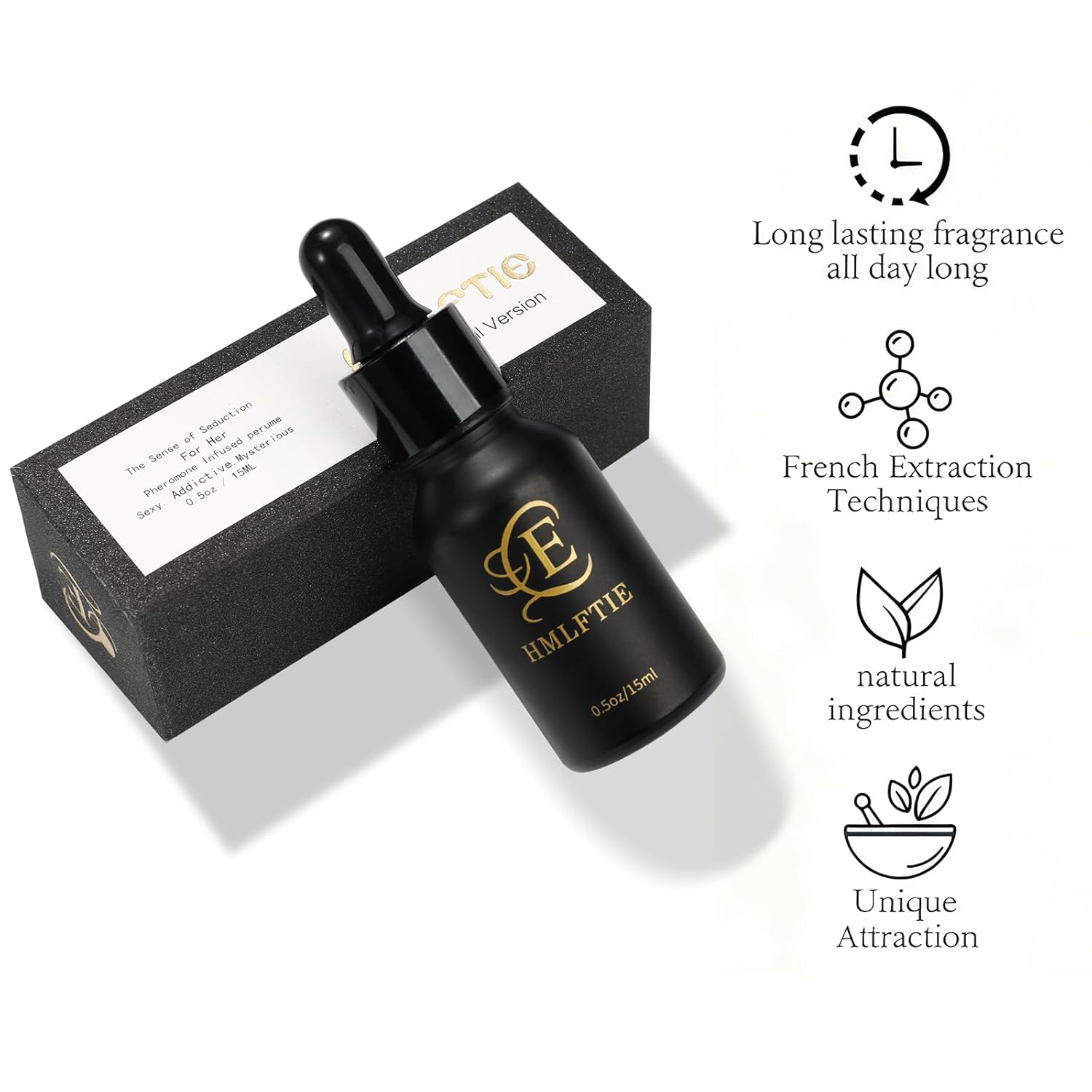 Women's Natural Pheromone Perfume Oil, Sweet Rose & Jasmine Fragrance, Long-Lasting Alcohol-Free, 0.5 fl oz Travel Size, Vegan & Cruelty-Free - Image 3