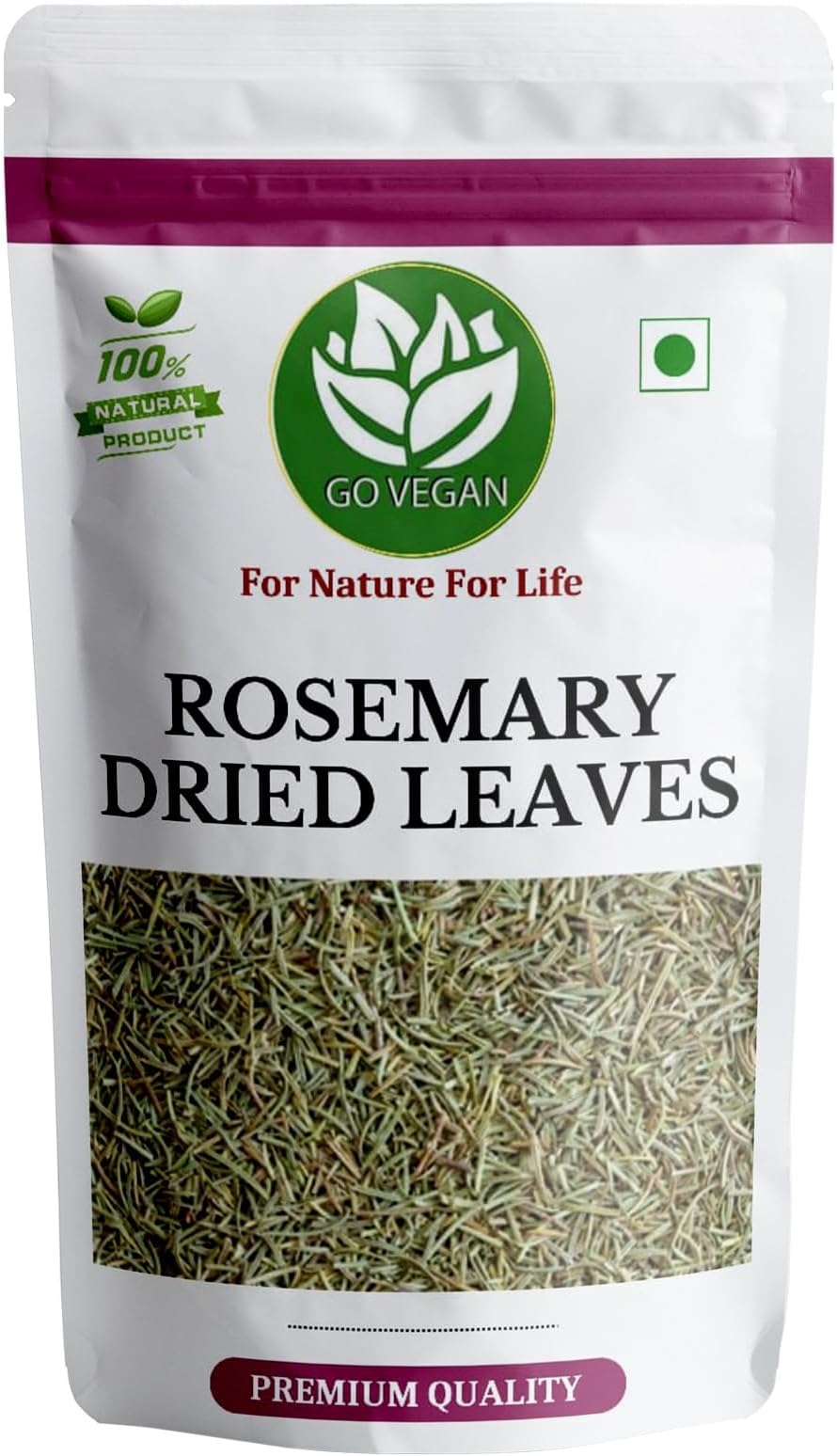 Go Vegan Rosemary Dried Leaves - 100gm | Rosemary Leaves for hair growth & Food 100g