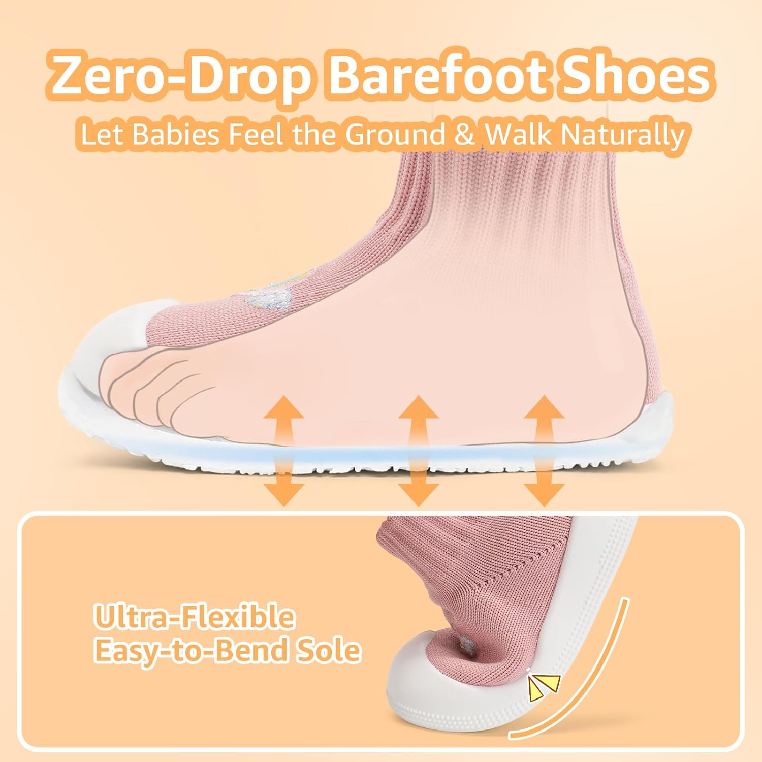 Wide Toe Box Baby Sock Shoes Soft Sole Infant First Walking Shoe Non-Slip Slippers Lightweight Sneakers for Baby Boys Girls - Image 5