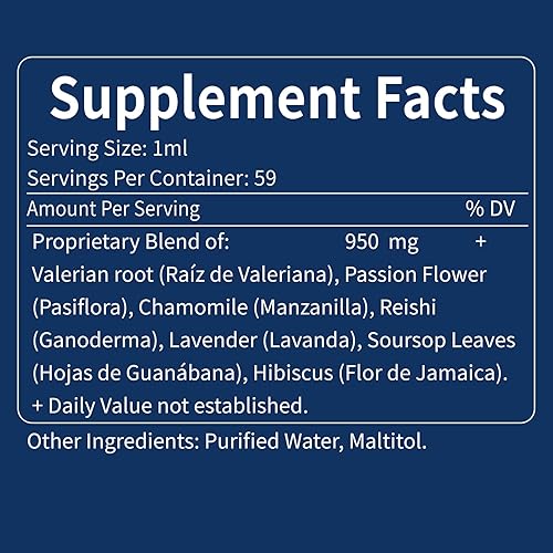 Miniatura 7 de Gotas de apoyo para dormir de valeriana, Gotas de Pasiflora y Valeriana y Lavanda para Dormir Profundamente rapido. Tintura líquida de extracto