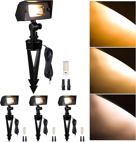 Miniatura 36 de Gardenreet Luz de inundación de latón macizo – Luz LED de lavado de pared de bajo voltaje para paisaje, 12 V, resistente al agua cableada al aire