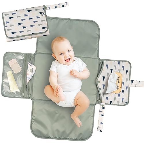 Miniatura 20 de Tiny Twinkle Cambiador de pañales portátil | Cambiador de pañales impermeable, lavable y compacto para viajes | Bolsillo inteligente para toallitas