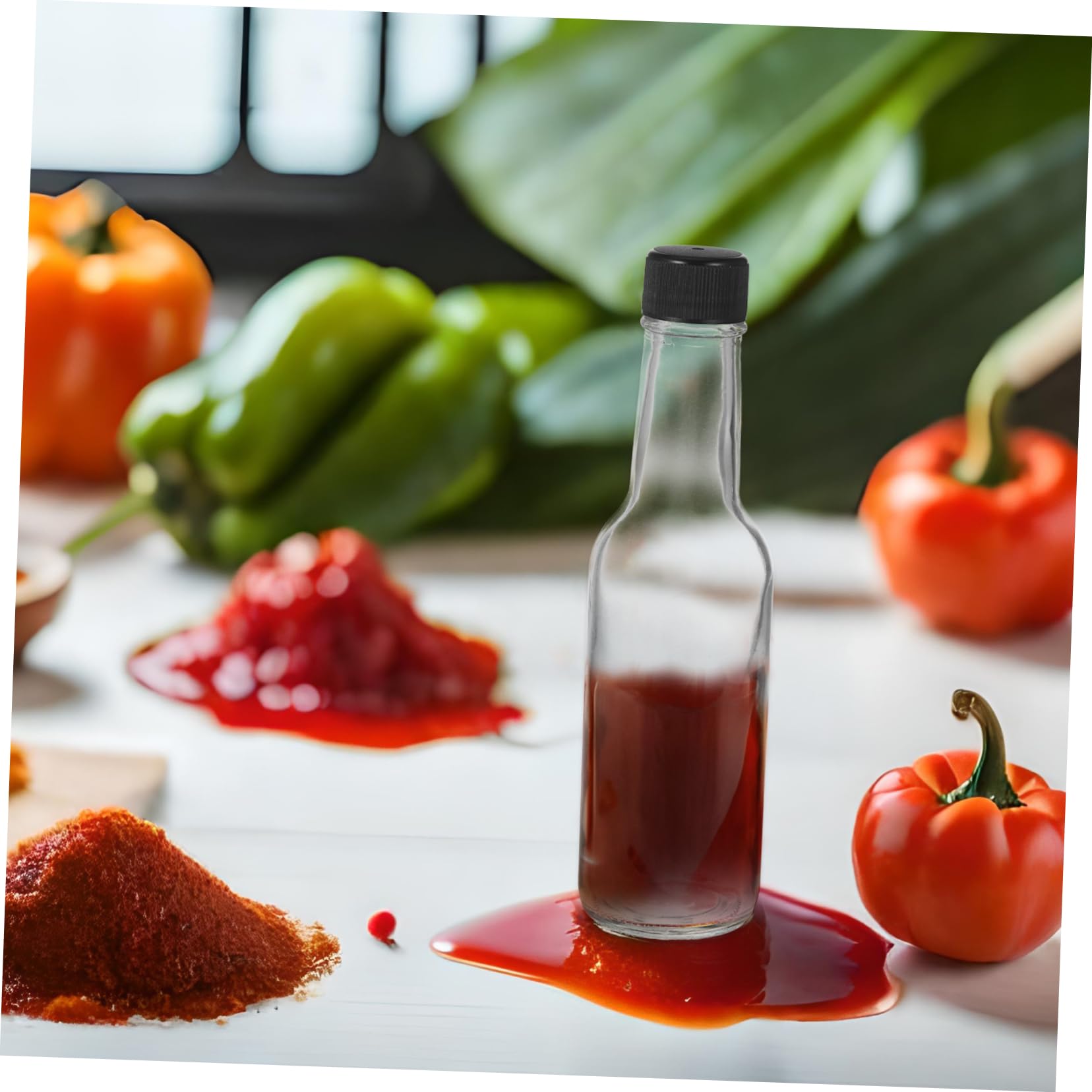 6pezzi Bottiglia in Vetro per Salse Ketchup e Condimento per Insalata Capacità di Realizzata in Materiale Pe Stabile per Picnic e Trasporto