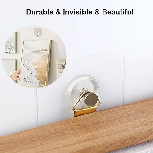 Miniatura 4 de Paquete de 14 ganchos adhesivos de pared, ganchos de fotos sin clavos, gancho de pared sin daños para cocina, baño, dormitorio, oficina, impermeable