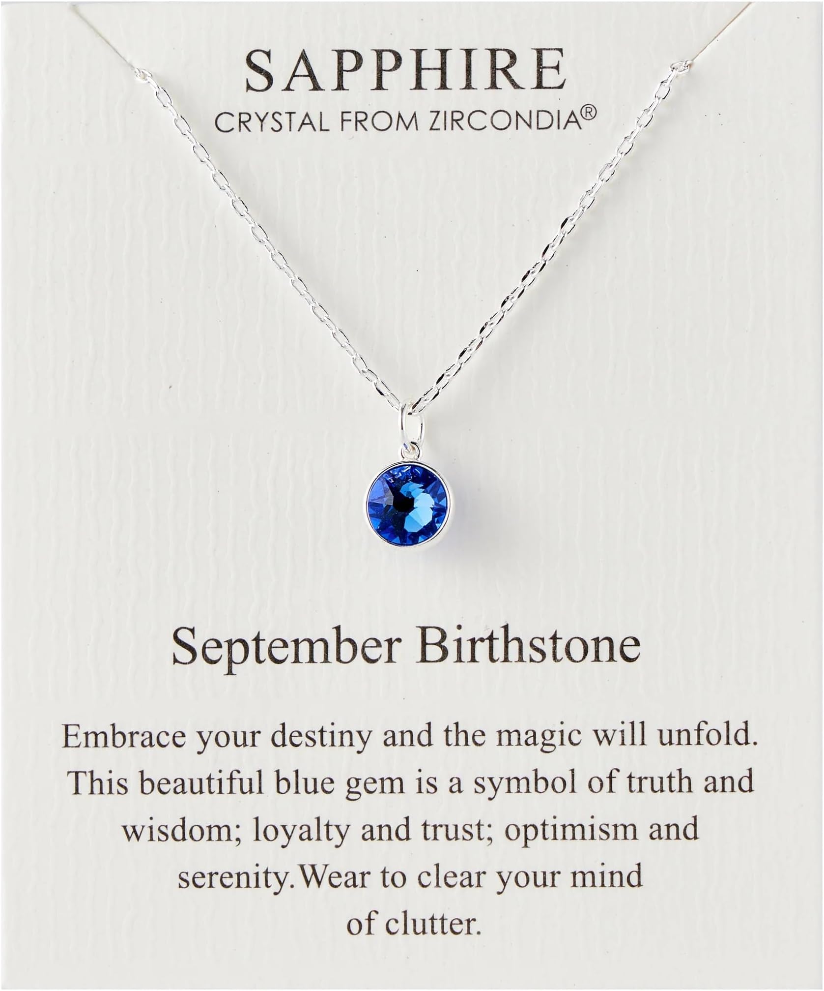 September (Sapphire) Birthstone Necklace Created with Zircondia® Crystals