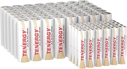 Miniatura 10 de Tenergy Paquete de 100 pilas alcalinas AA y 100 pilas alcalinas AAA, pilas AA y AAA para electrónica doméstica