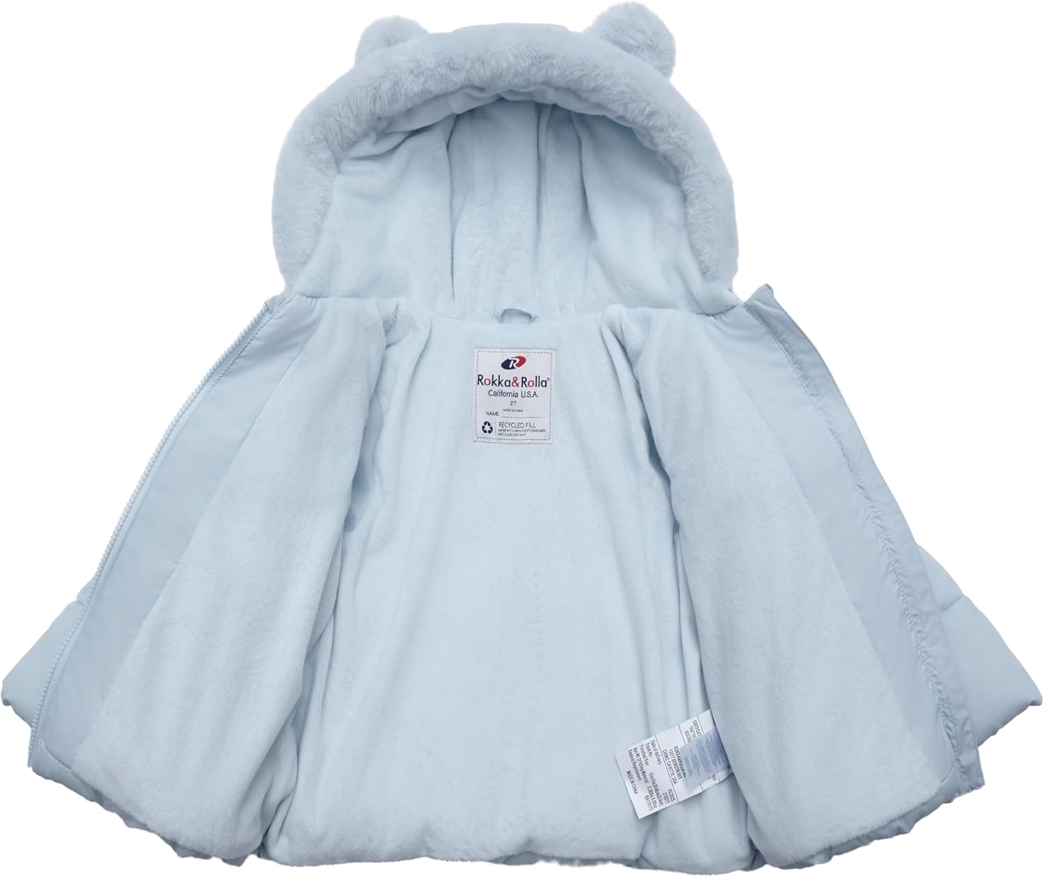 Rokka&Rolla Baby Girls' Water-Resistant Soft Mini Fur Lined Puffer Jacket for Newborn Infant Toddler (6-24M, 2T-5T) - Image 3
