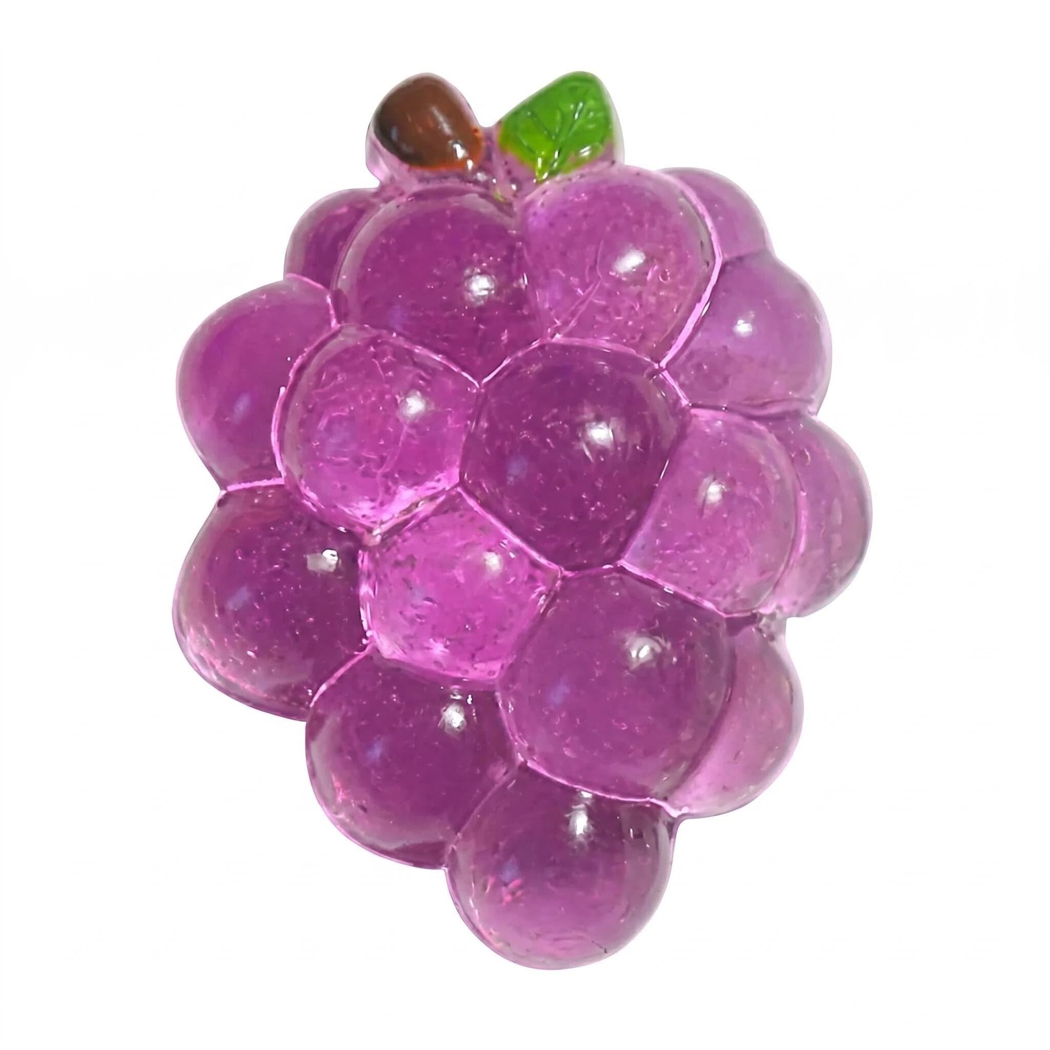 Mtbricey Grape-Shaped Squishy Toys (3.35x2.76in) Soft TPR Sensory Fidget Toy for Stress Relief and Focus Squeeze Toys Portable Fidget Toy for Office Travel Adults Teens Non-Toxic Calming Toy (Purple)