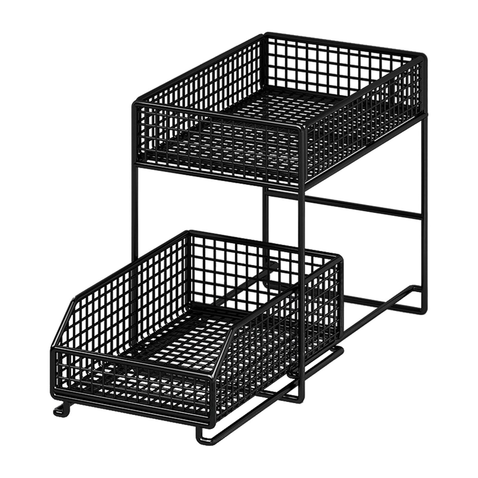 Organisateur d'armoire de cuisine en métal support de rangement 2 niveaux