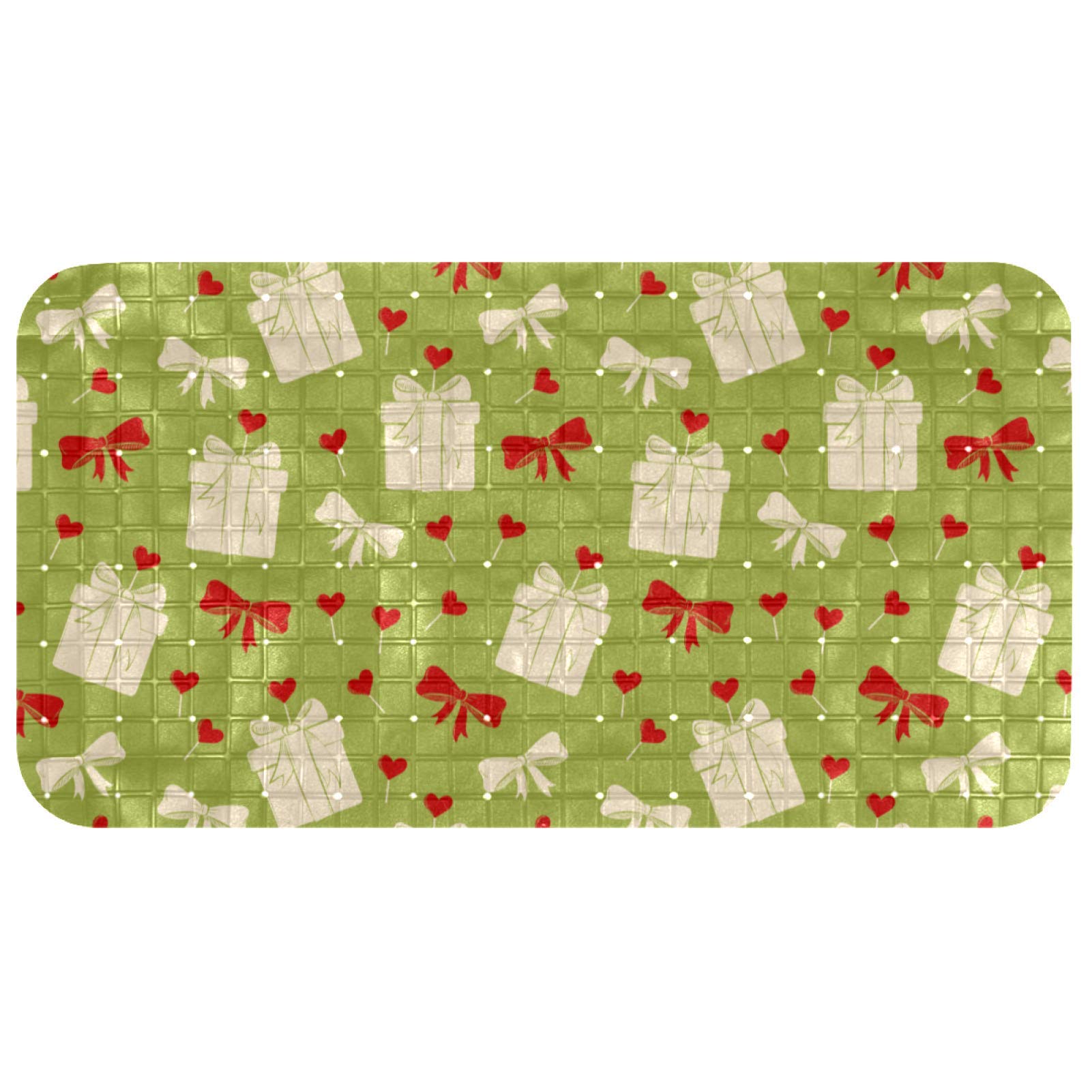 Alfombrillas de baño Bennigiry antideslizantes para ducha de 26.9 x 14.7 pulgadas con lazo de amor