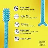 Vista 4 de V4 - Cepillo de plástico duro para dentaduras postizas, removedor de adhesivo de gel para dentadura, elimina el adhesivo de gel para dentaduras