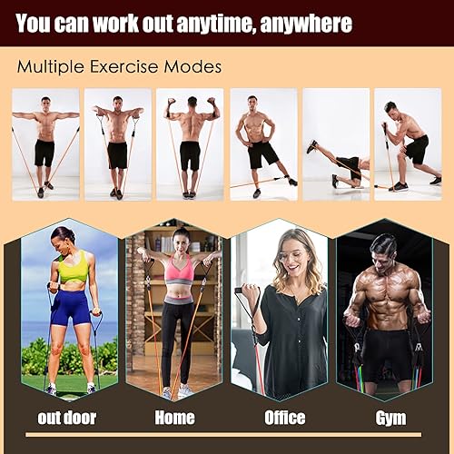 Miniatura 7 de Resistance Bands Set Exercise Bands Workout Bands for Men and Women Fitness Bands Ankle Resistance Training Physical Therapy Shape Body Yoga Home