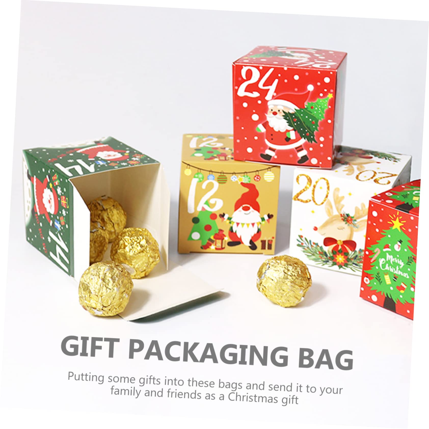PRETYZOOM 96 Piezas Caja de dulces de cuenta regresiva cajas de de navidad de christmas wrapping paper navideños cajas de galletas dulces tratar