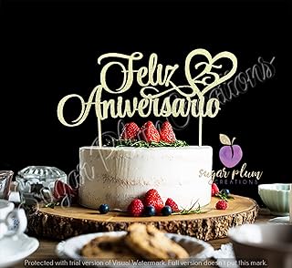 Feliz Aniversario 25 Anos Cake Topper