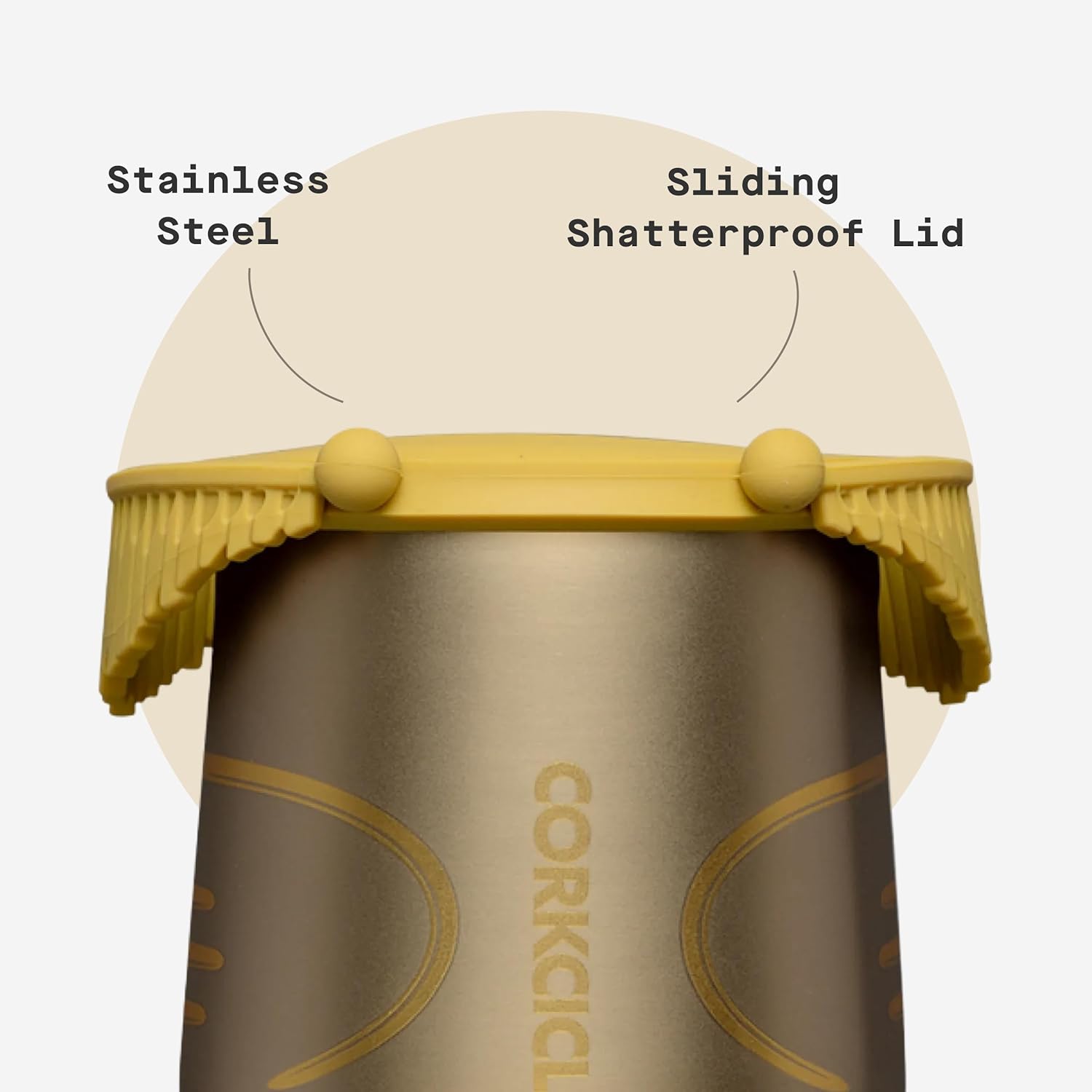 Corkcicle Stemless Insulated Wine Glass Tumbler - Beverages Cold 6 Hours & Hot 3 Hours - Stainless Steel - Easy-Grip - Summer Drinkware Gift - Keeps Drinks Ice - 12 oz - Golden Snitch - Image 5