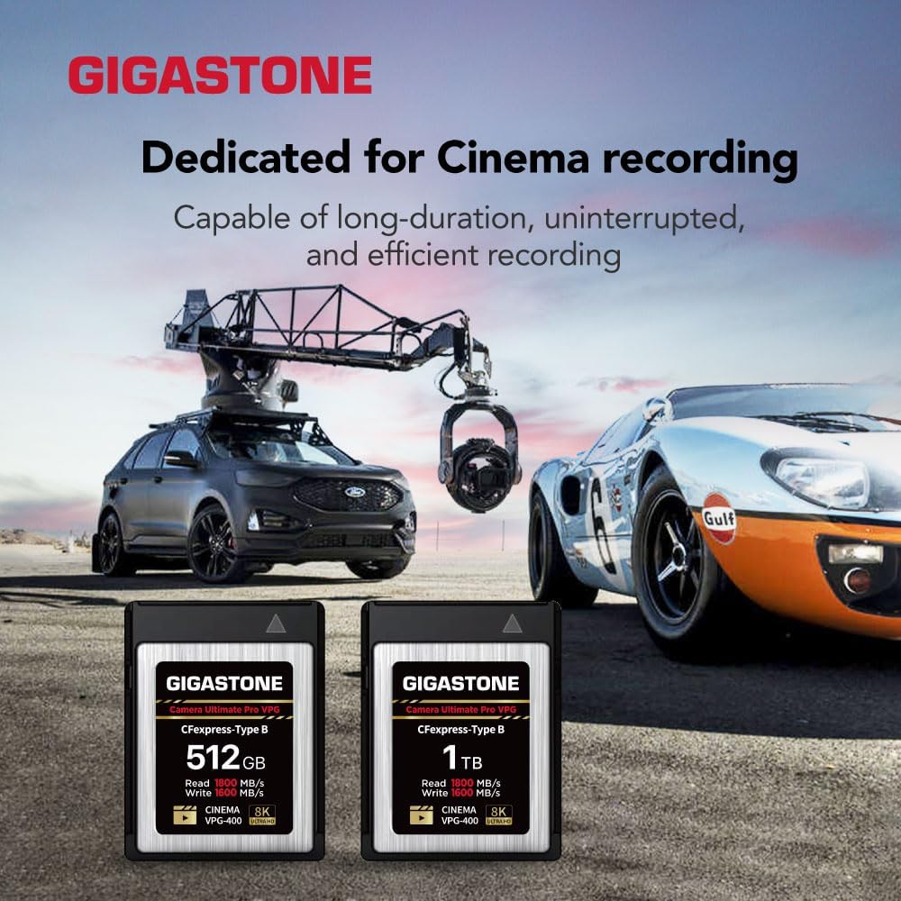 GIGASTONE 1TB Camera Ultimate Pro VPG CFexpress Card Type B Memory Card, XQD Type, High Speed up to 1800MB/s Read, 1600MB/s Write, Raw 8K Video Recording for DSLR Canon Camera