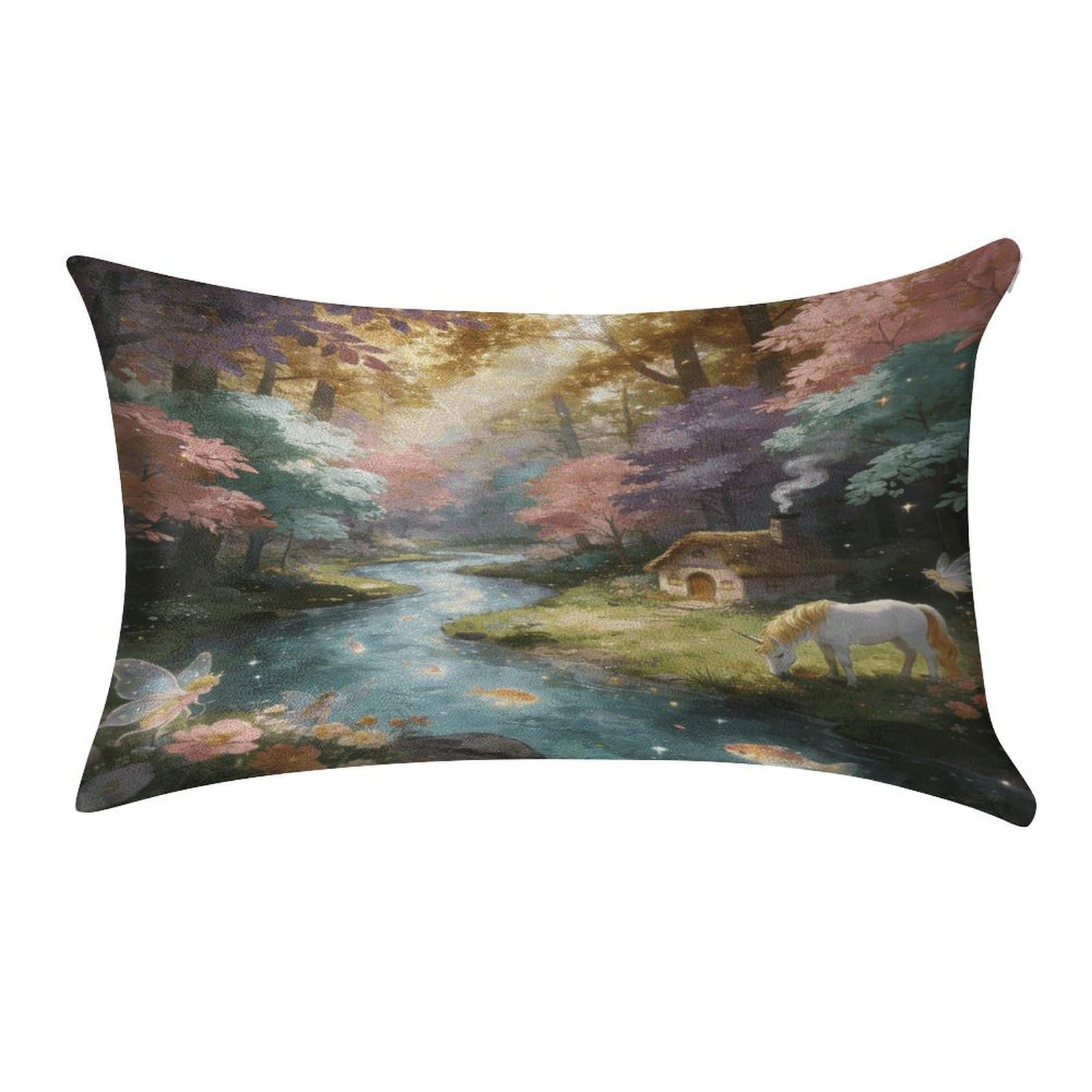 Fodpand Style Valley Of The Immortals Pillowcase,Elegant Designed Home Decor,Velvet Pillowcase,Soft And Cozy,Pillow Case Cover With Hidden Zipper For Bedroom, Sofa, Couch